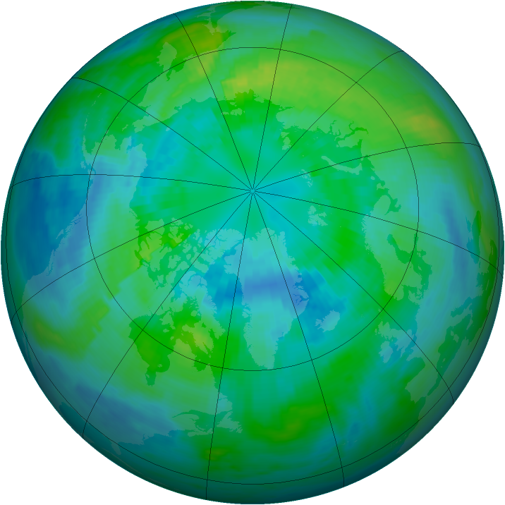 Arctic ozone map for 03 October 1986